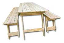 Comprar Juego Plegable Quincho Pino 200x70  Mesa + 2 Bancos !! 