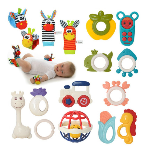 16 Peças De Brinquedo Para Recém-nascidos Rattle Toy Com Mei