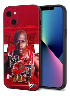 Funda Para iPhone 13 Roja Imagen Michael Jordan