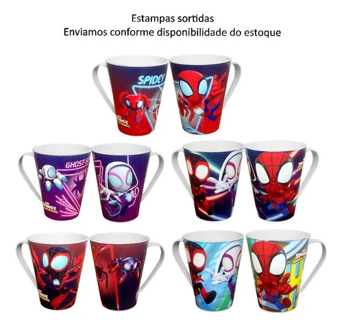 Caneca Spidey 360ml Plasútil Infantil Para Festas Crianças