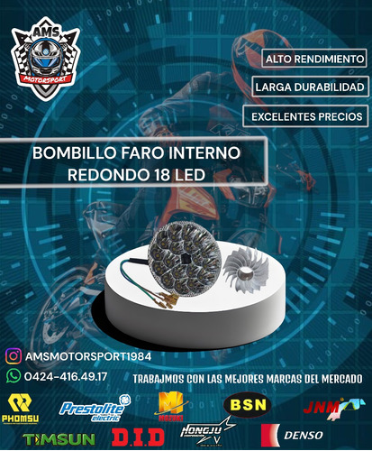 Bombillo Faro Interno Redondo 18 Led 