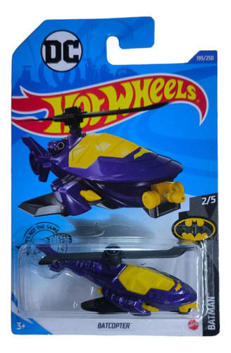 Hot Wheels Batman Batcopter Dc 2-5 Morado Dc Comics 2018