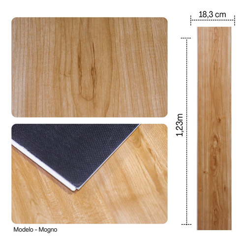 2m2 Piso De Click Mogno Madeira Textura Fácil Instalação