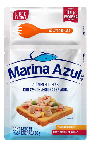 5 Pzs Marina Azul Ensalada De Atun Con Verduras 85gr