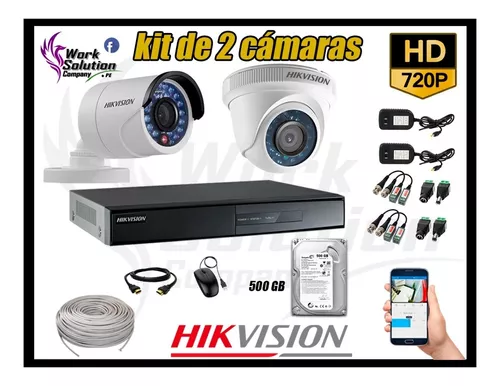 Kit Video Vigilancia Cctv Kit7202bp De 2 Cámaras Tipo Bala 720p + 500gb Hdd