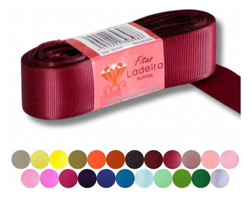 Fita 22mm Nº5 De 10 Metros Gorgurão Para Laços Cores Cor Marsala
