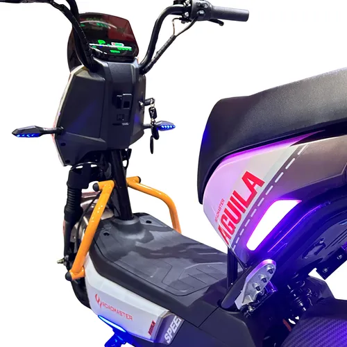 Bicicleta Moto Eléctrica Roadmaster Águila 50kmh 1200watts Color Blanco Naranja Cafe