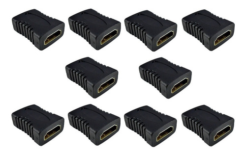 Kit Adaptador Emenda Hdmi Fêmea 10 Peças