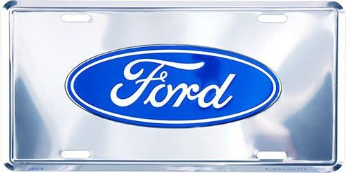 Ford Logo Deluxe - Placa De Matrícula Plateada