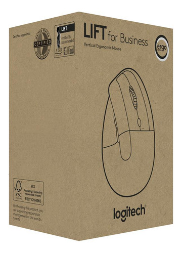 Mouse Vertical Logitech Lift Grafito (910-006497)