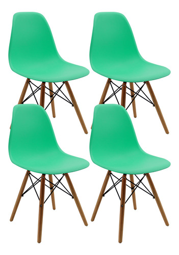 Kit 4 Sillas Charles Eames Madera - Eiffel Colores