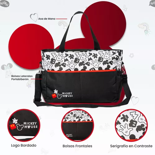 Bolso carro bebe impermeable rojo con diseño de Mickey