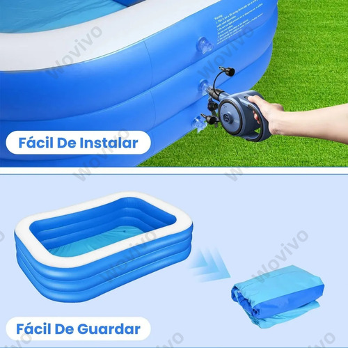 Alberca Inflable Grandes Piscinas Rectangular Azul 380cm