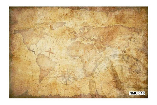 Papel De Parede Mapa Mundi Antigo Bússola M² Nmu16