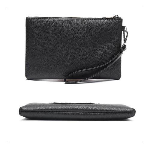 Bolso De Mano Luxury Diamond Parma Clutch Porta Documentos Negro Con Correa De Muñeca Marroquinería Hombre Estilo Italiano Herrajes Níquel Ideal Viajes Trabajo Salidas Cuero Pu Y Bordados Calidad