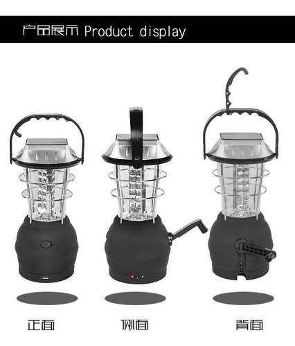 Luz De Acampada De 36 Led Con Manivela Con Energía Solar