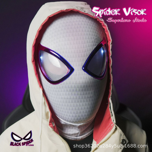 ( Máscara Elétrica De Brilho Intermitente Spider-man Gwen