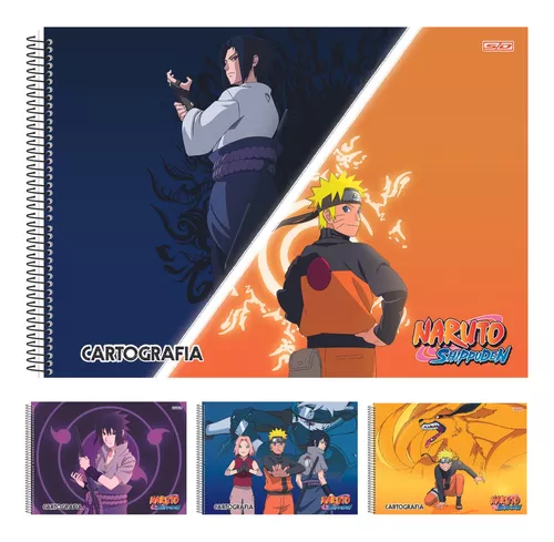 Caderno Cartografia e Desenho Espiral Capa Dura 60 Fls Naruto - Capa C -  São Domingos