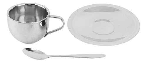 Tazas De Café Con Cuchara, De Acero Inoxidable, Antiescaldad