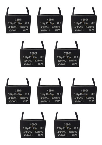 Capacitor Ventilador Aire Acondicionado 2,5 Uf 450v Pack 10