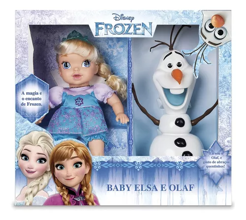 Kit Boneca Anna Frozen Com Boneco Olaf Vinil Macio - Disney no