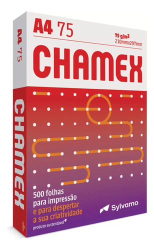 Papel Sulfite A4 Resma 500 Folhas 75g Chamex Cor Branco