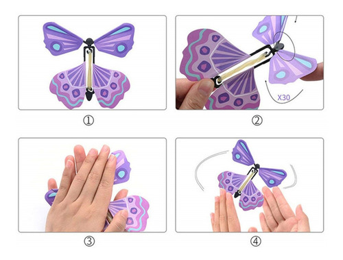 10 Pcs Sorpresa Hada Volando Mariposa Banda De Goma Mordaza