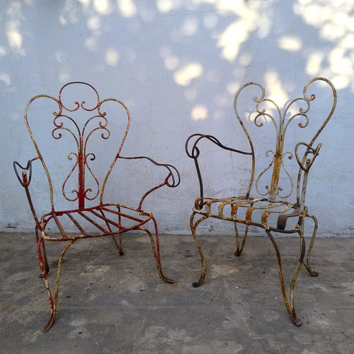 Antiguos Sillones De Jardín Para Niños (a Restaurar) (Usado)