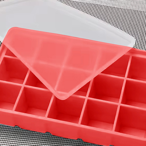 Forma De Silicone Com Tampa Flexível 15 Cubos Gelo Papinhas