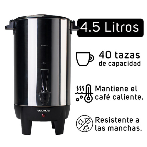 Cafetera De Urna Percoladora, Taurus Columba, 40 Tazas Color Gris