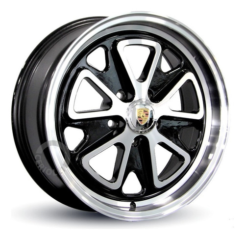 Rodas Porsche 911 Fuchs Aro 15 5x130 / Unidade Cor Preto Diamante 5x130