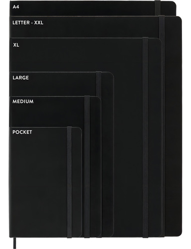 Moleskine Cuaderno Ampliado Clásico, Tapa Dura, Grande (5 X 8.2 Pulgadas), Liso/en Blanco, Azul Zafiro, 400 Páginas