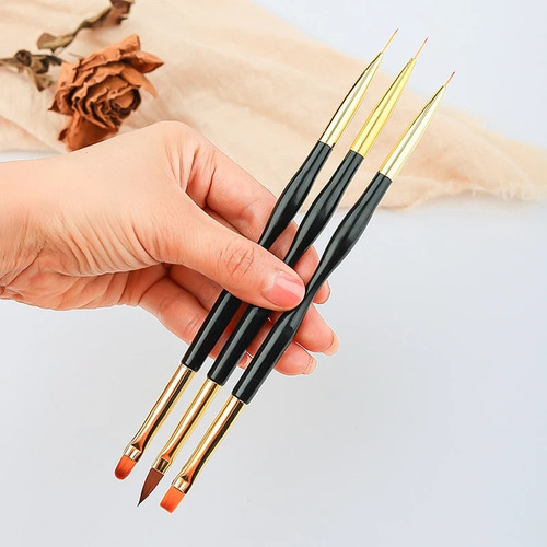 Juego De 3 Pinceles Acrílicos Delgados Con Puntas 3d