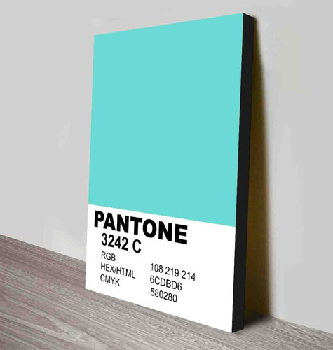 Cuadro De Color Pantone 3242 C -  Turquesa - De 33x48 Cm 