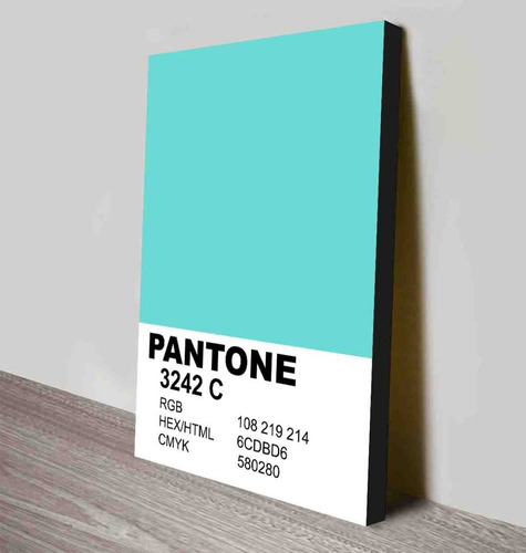 Cuadro De Color Pantone 3242 C - Turquesa - De 33x48 Cm