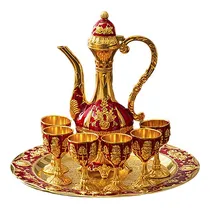 Comprar Luxuoso Vinho Licor Conjunto 6 Copos De Vinho, Ouro Vermelho