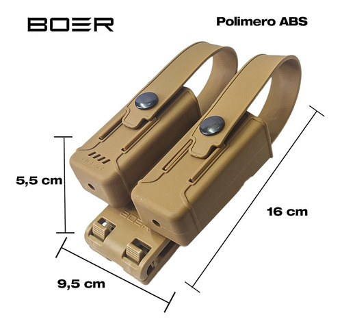 Imagen 4 de 10 de Funda Pistolera Boer Glock Porta Cargador Doble Muslera