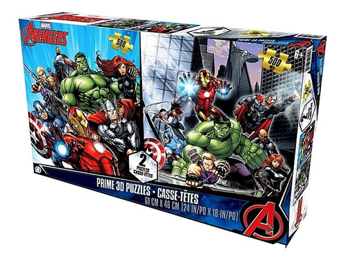 Marvel Avengers X2 Rompecabezas En 3d - 500 Piezas Cada Uno