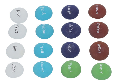 Color Lucky Stone, 16 Piezas De Piedras Inspiradoras, Mixtas