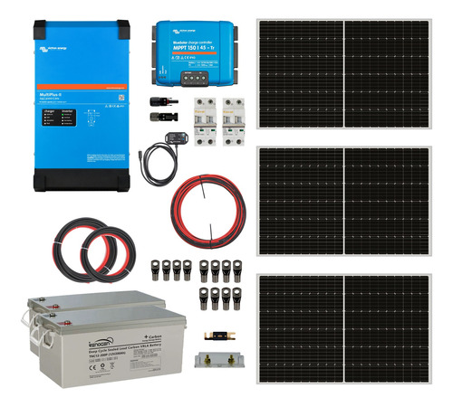 Kit Solar Off Grid Ups 24/220v 4,8kwh X Día 3kva Mppt 45a