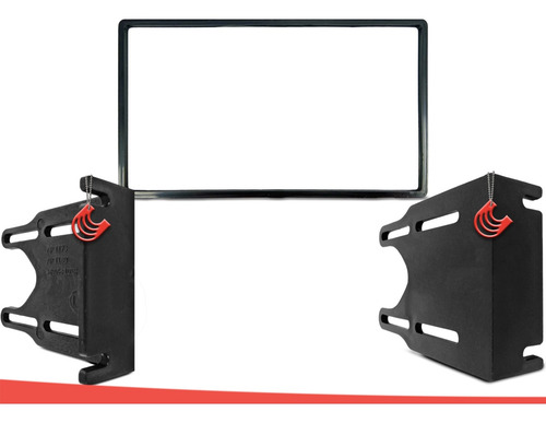 Imagem 5 de 8 de Moldura De Painel 2 Din Multimidia Dvd Mp5 Sandero Logan 2015 2016 2017 2018 2019 Black Piano
