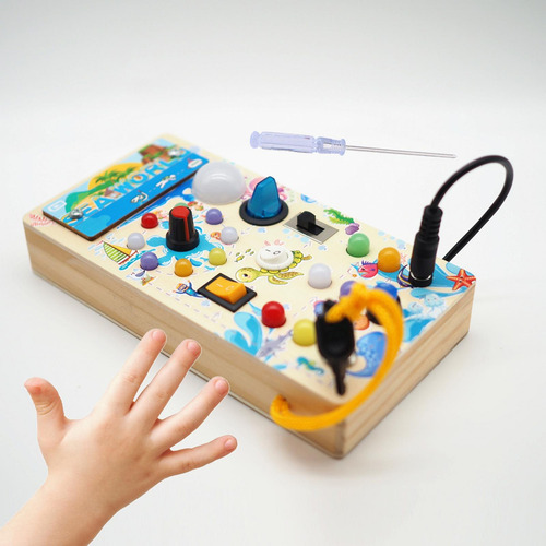 Tablero Ocupado Montessori, Juguete Sensorial Hecho A Mano,