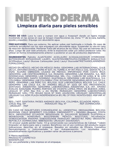 Asepxia 4 Pack Jabón En Barra Neutroderma Cara Y Cuerpo 100g