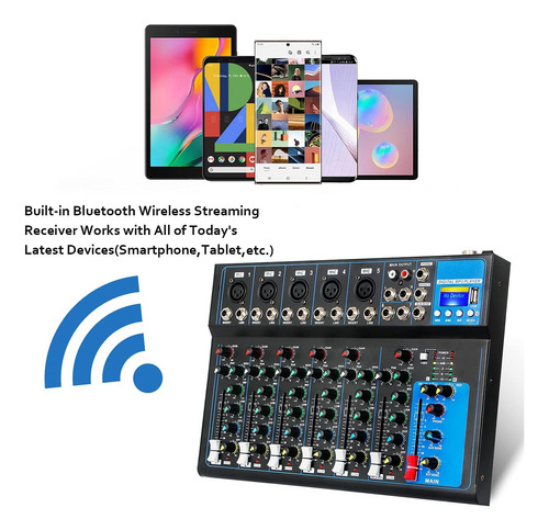 Mezclador De Audio Portatil Bluetooth Depusheng Ht7 Con Usb