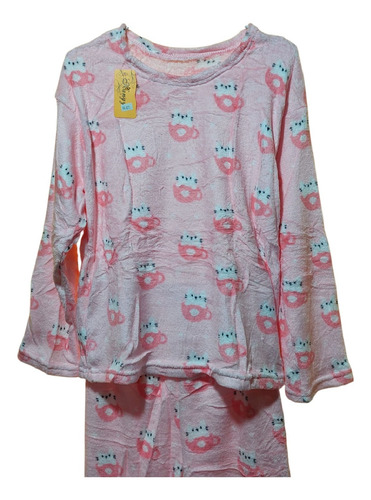 Pijama Juvenil Peluche Liviano Soft Estampado (36-40)