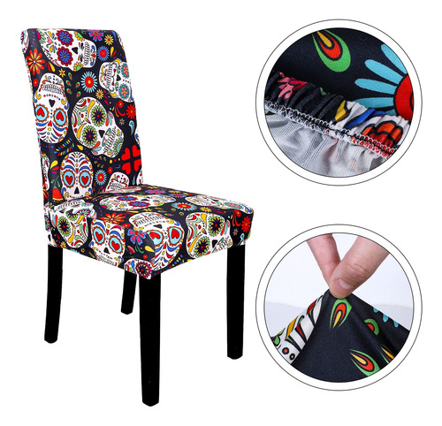 Fundas Elásticas Para Sillas De Halloween 4 Unidades Diseño