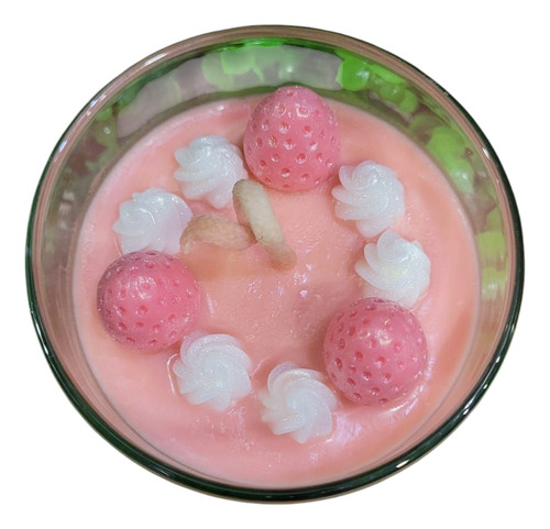 Vela Aromática Eellaashops Pastel De Cumpleaños 10cm Rosa Pastel Fresas Pastel Fresa