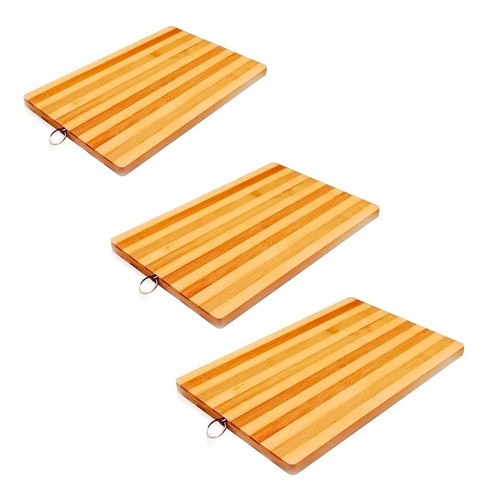 Set 3 Tablas Para Picas De Madera Bamboo Con Aro Kuchen 