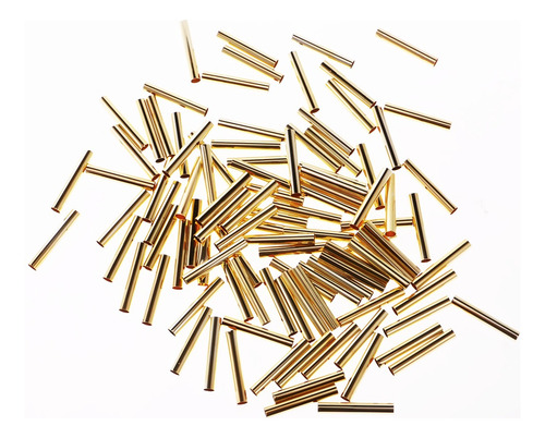 Perlas En Forma De Tubo De Metal Dorado