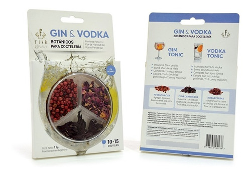 Imagen 1 de 7 de Mix Botanico Gin Tonic Vodka Vermu Tragos Autor Cocteleria